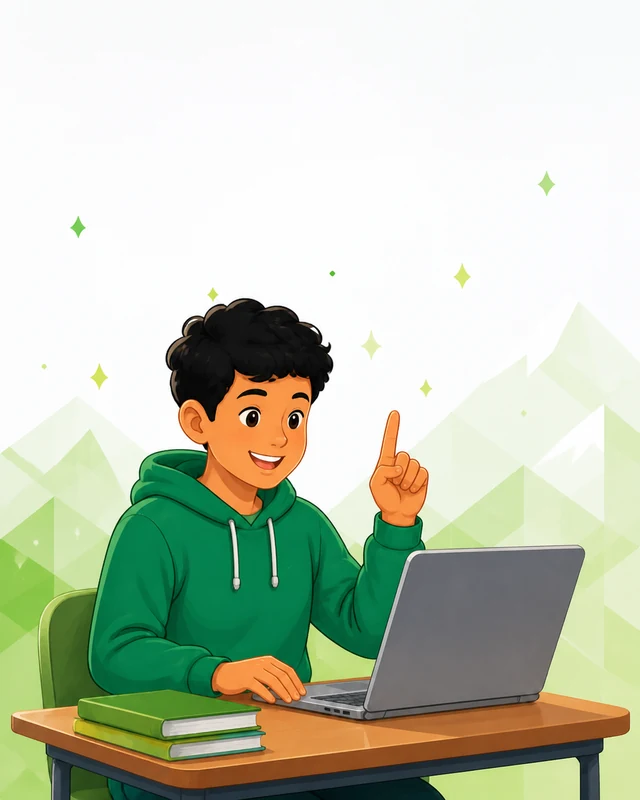 Estudiante revisando su progreso académico mediante un computador portátil.