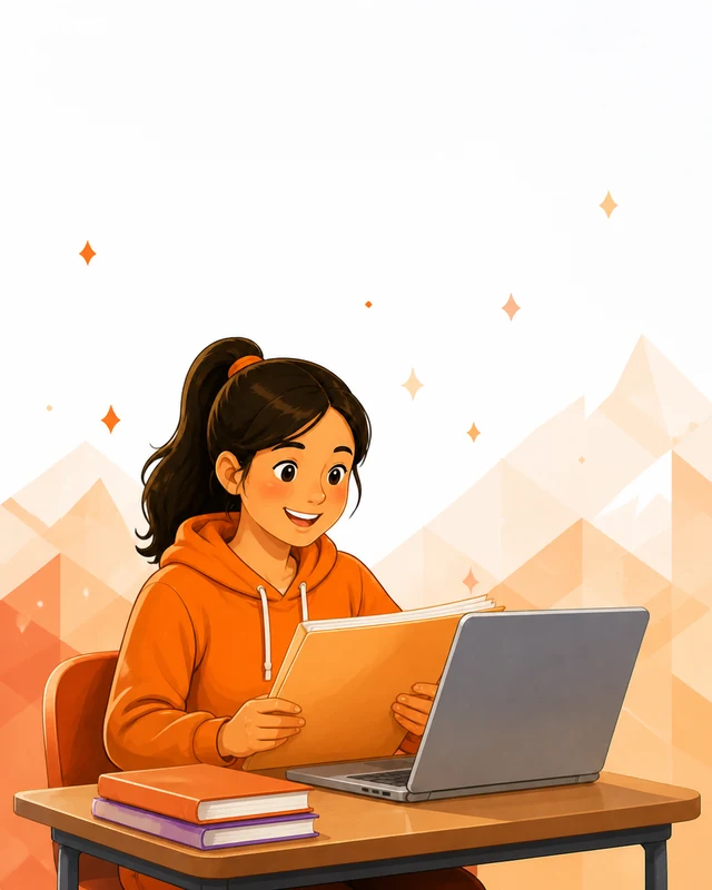 Estudiante preparando un trabajo para entregarlo mediante la plataforma educativa.